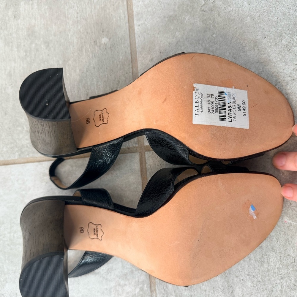 Talbots Black Leather Heels - Picture 7 of 8